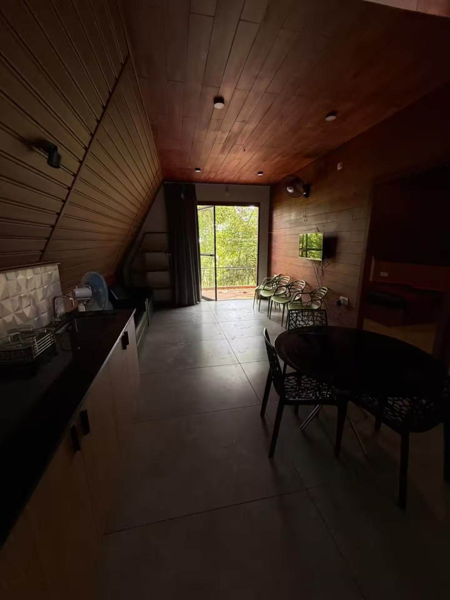 A-Frame Cabin Living room view 6